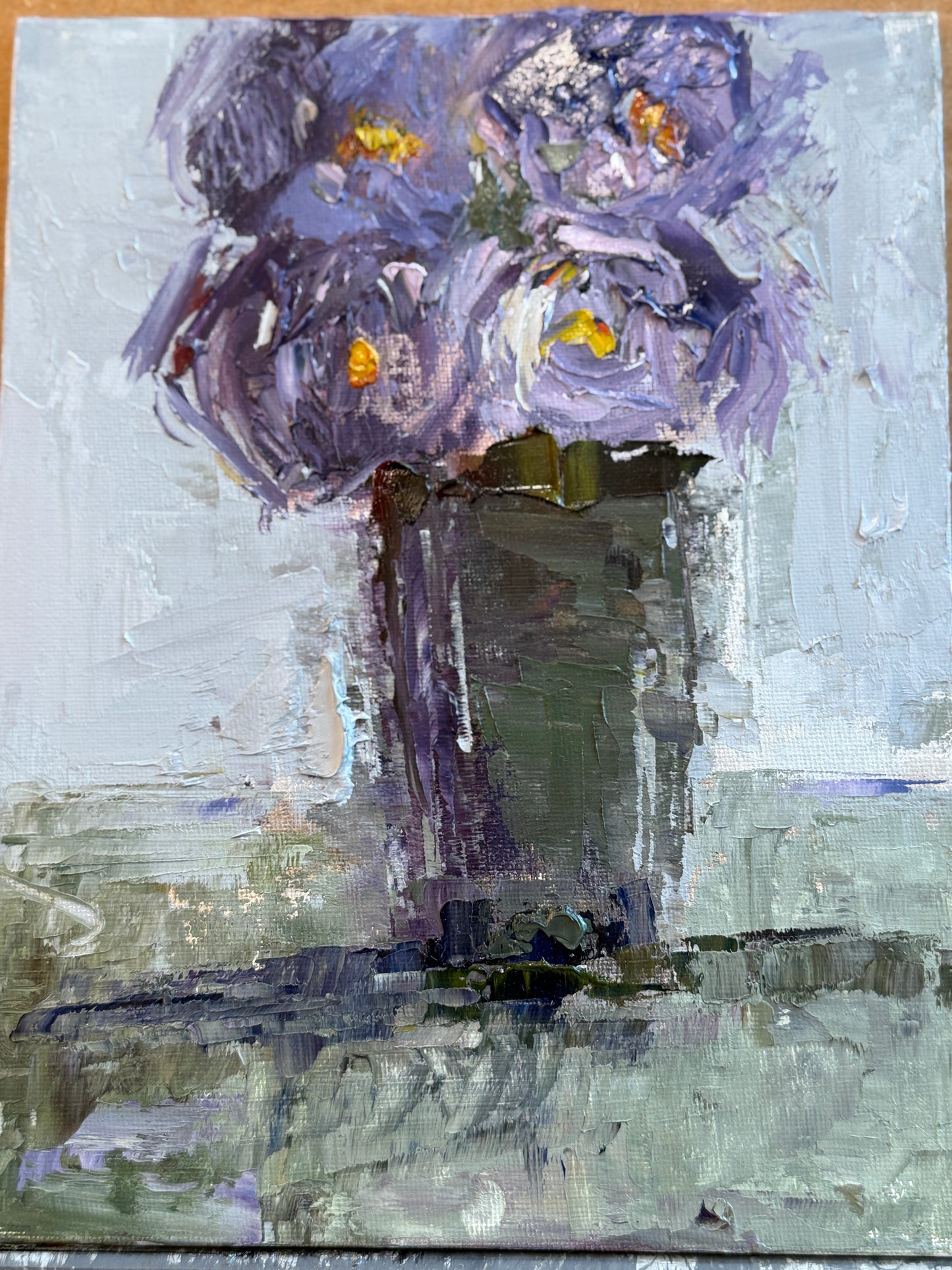 Purple Peonies on Table
