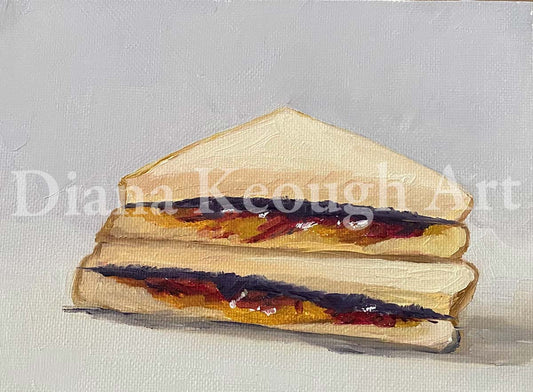 Still life:  Peanut butter & Jelly Sandwich